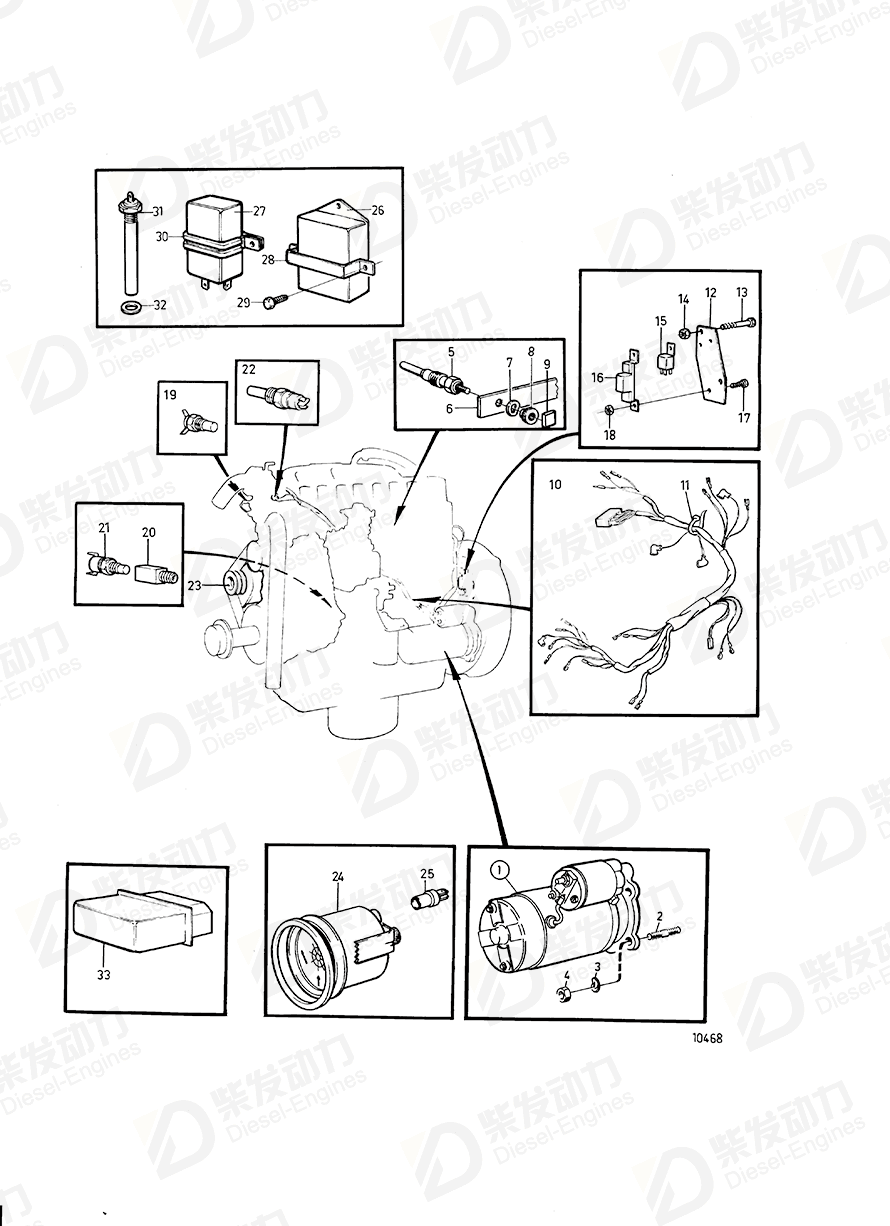 volvo penta Starter motor 1545418 Drawing volvo penta Starter motor 1545418 Drawing